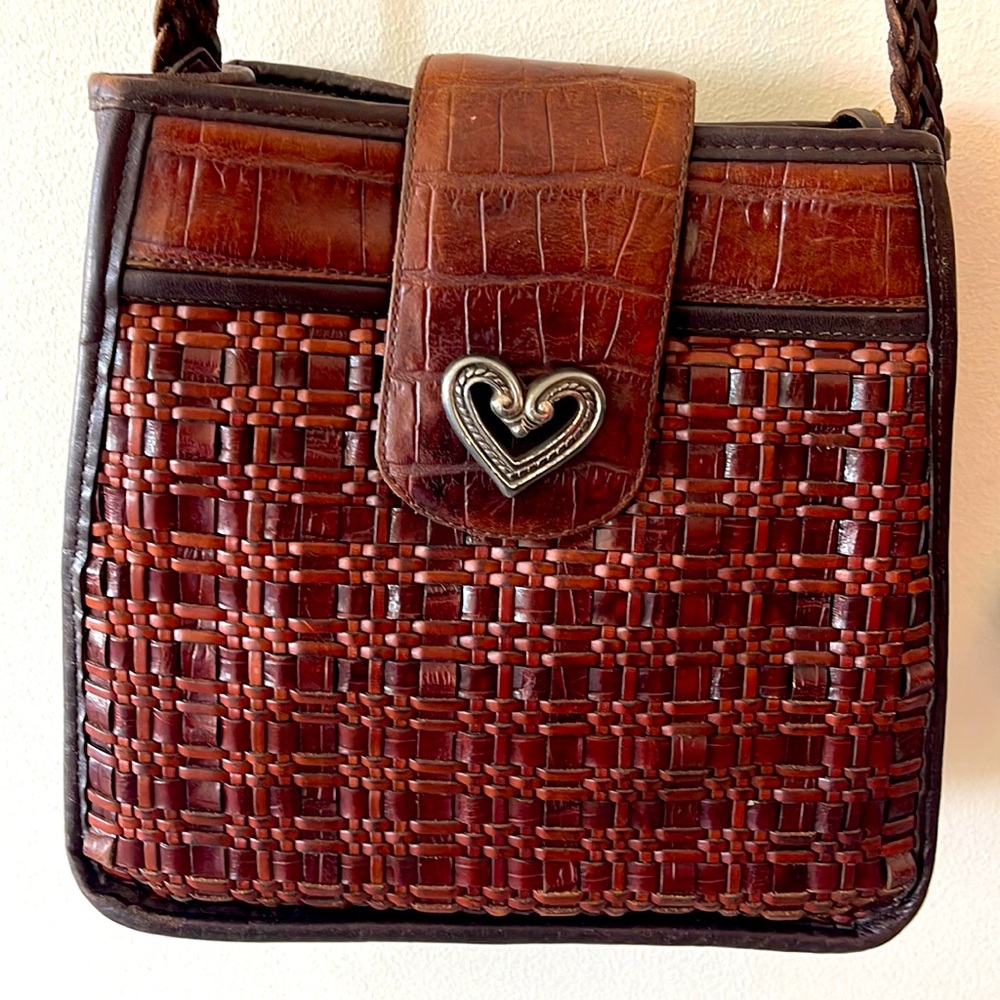 Vintage Brighton Italian Leather Woven Purse